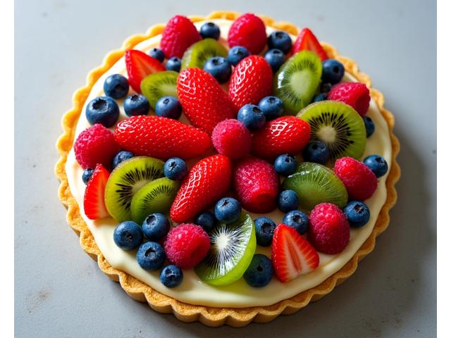 신선한 제철 과일이 풍성하게 올라간 타르트