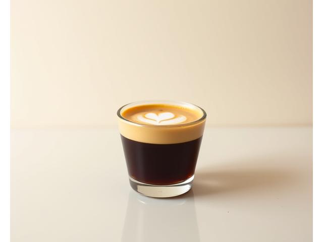 섬세한 우유 거품이 있는 한성 브루 & 블룸 마키아토