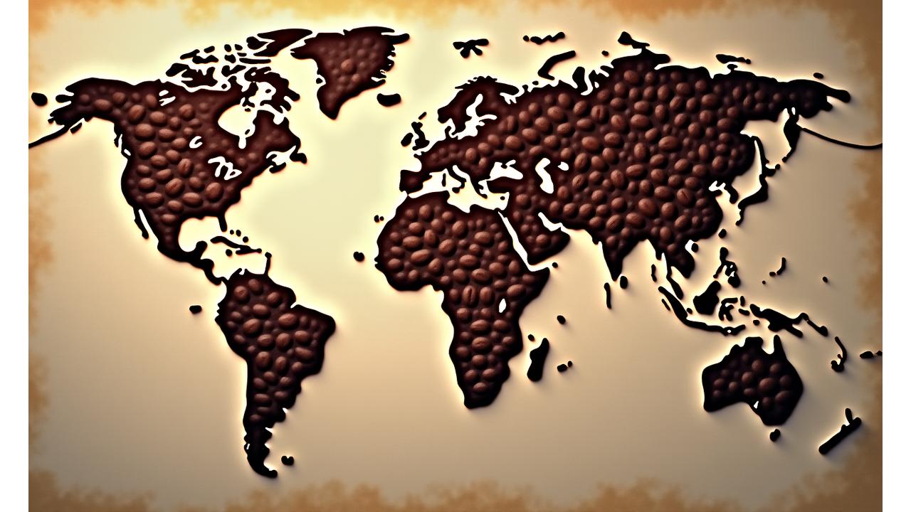 한성 브루 & 블룸의 엄선된 세계 각지 원두 원산지를 보여주는 인터랙티브 지도