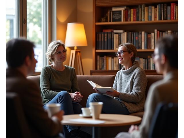 작가와의 만남 북토크 행사, 작가가 독자들과 소통하며 책에 대해 이야기하는 모습