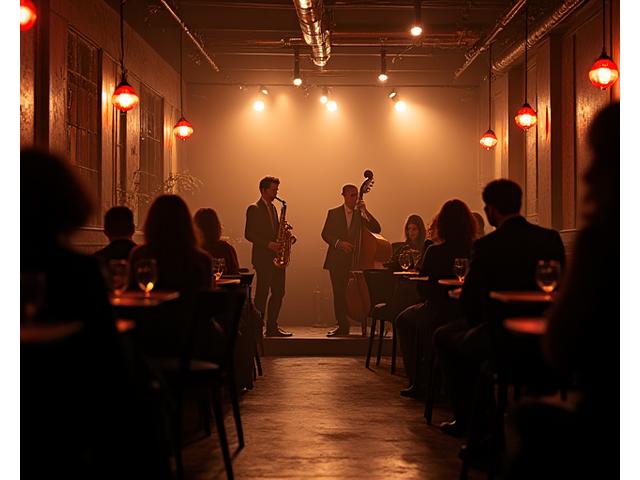 매월 셋째 금요일 저녁 한성 브루 & 블룸에서 열리는 라이브 재즈 공연, 재즈 밴드의 연주 모습