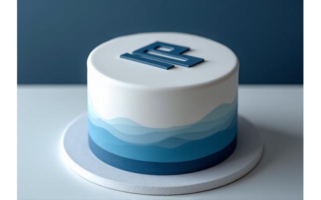 기업 로고와 컬러가 반영된 비즈니스 행사용 케이크