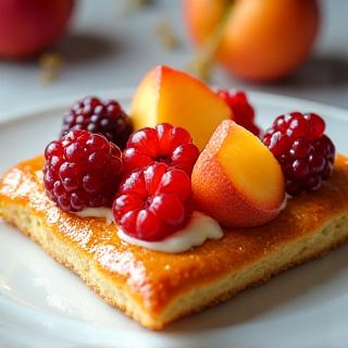 신선한 과일이 올라간 덴마크 페이스트리