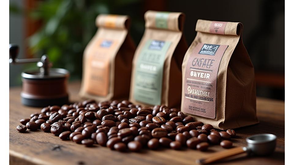 다양한 종류의 스페셜티 원두와 로스팅 기구