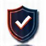 보안 프로그램을 상징하는 방패와 체크표시 아이콘